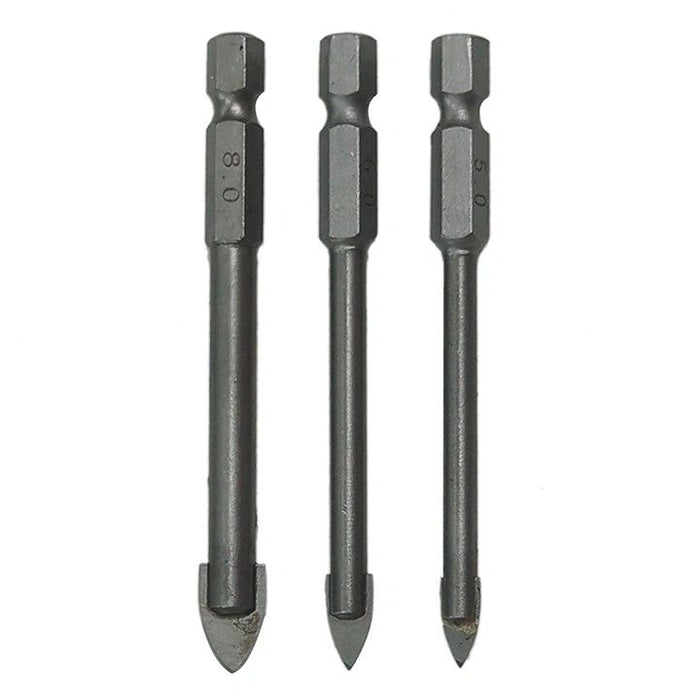 3 Piece hex tile and glass drill bit set