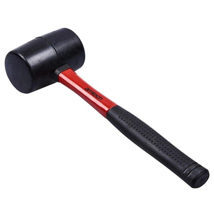 16oz (450g) Black rubber mallet with fibreglass shaft