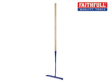 FAITAR Tarmac Rake 16 Round Teeth - Wooden Handled