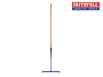 FAITAR Tarmac Rake 16 Round Teeth - Wooden Handled