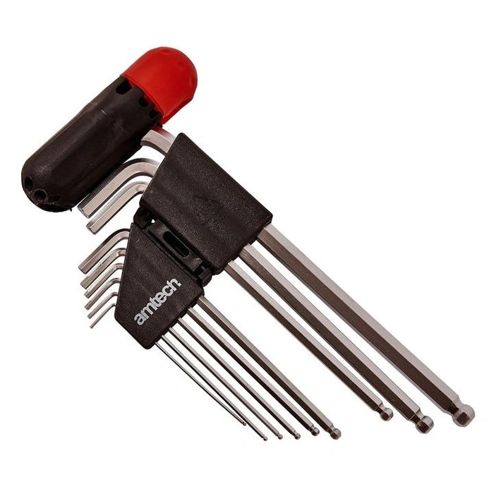 9 Piece extra long ball end hex key set