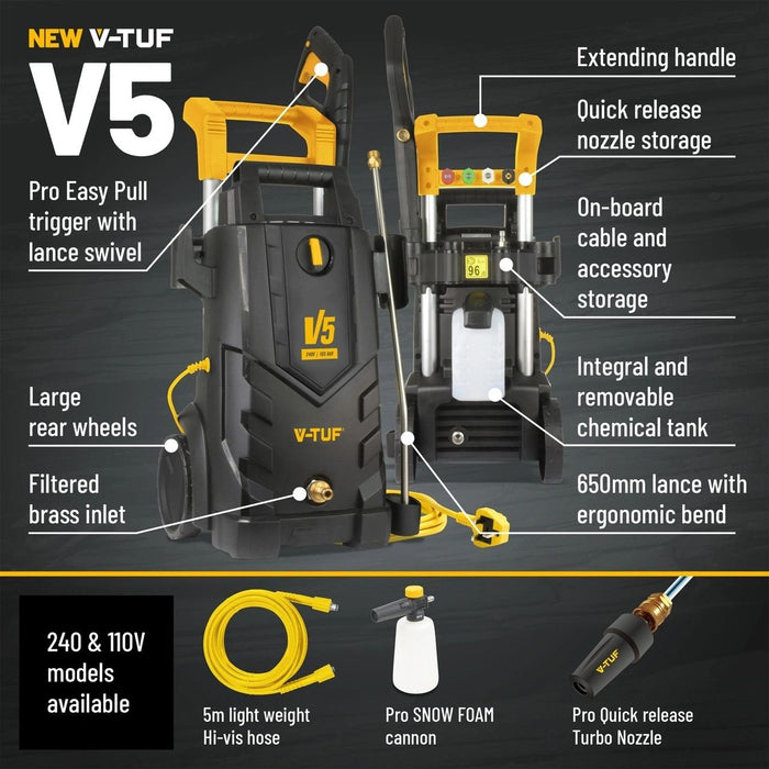 V-TUF V5 X2 Pressure Washer 165Bar (240V)