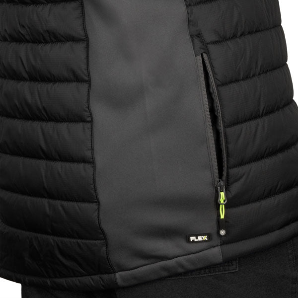 FLEX WORKWEAR PADDED BODYWARMER BLACK/GREY