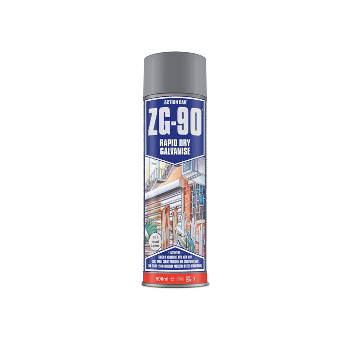 Action Can ZG-90 Rapid Dry Galvanise Spray 500ml