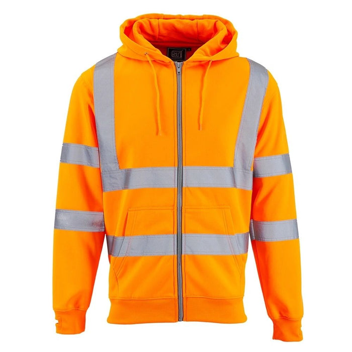 Hi Vis Zip Hoodie -Orange