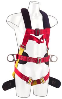 Portwest - 3 Point Comfort Plus Harness - Red - Nylon Webbing - CE Certified