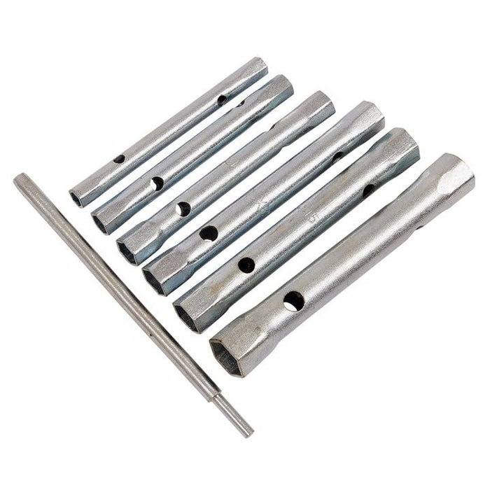 6 Piece tubular box spanner set with Tommy bar