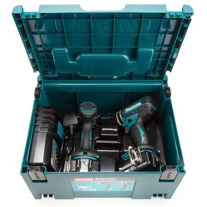 Makita DLX2131TJ 18V LXT DHP482 Combi Drill & DTD152 Impact Driver Twin Pack (2 x 5.0Ah Batteries)