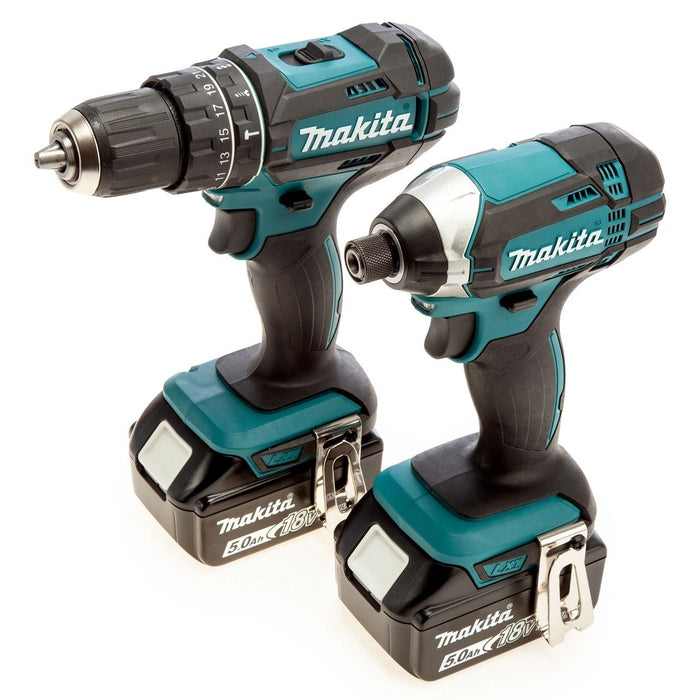 Makita DLX2131TJ 18V LXT DHP482 Combi Drill & DTD152 Impact Driver Twin Pack (2 x 5.0Ah Batteries)