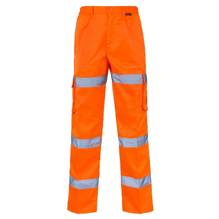 HV Orange Combat Trouser 3 Band P/C with Knee Pad