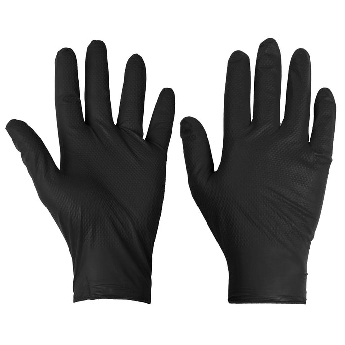 BLACK DIAMOND GRIP- P/F NITRILE GLOVES x100-LARGE