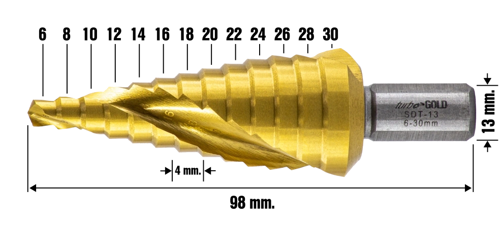 TURBO™ GOLD STEP DRILLS