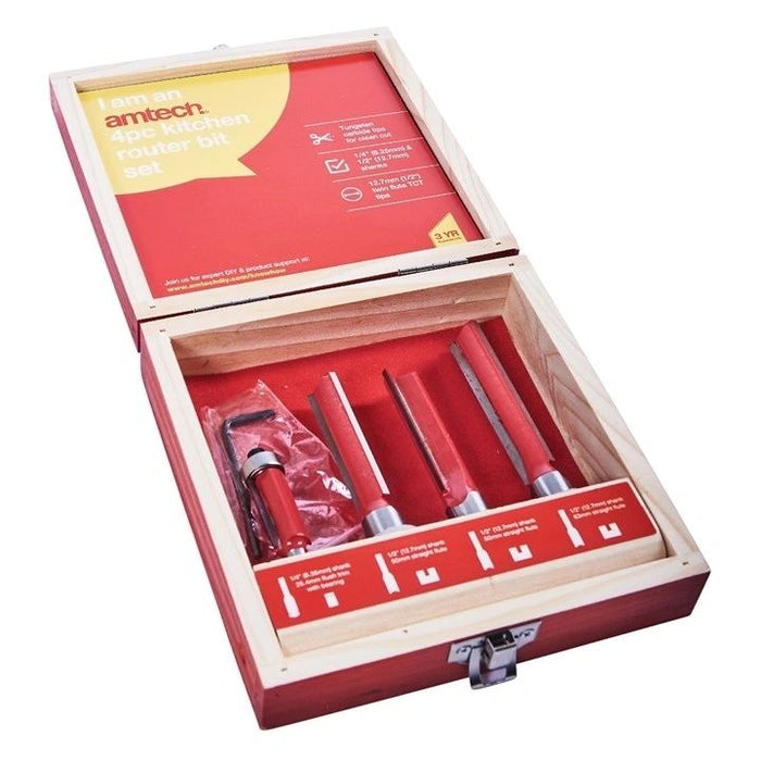 4 Piece kitchen router bit set