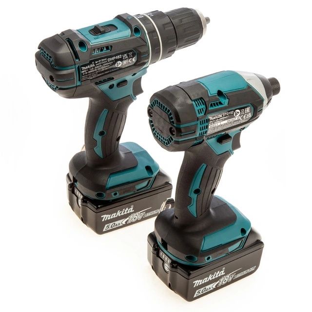 Makita DLX2131TJ 18V LXT DHP482 Combi Drill & DTD152 Impact Driver Twin Pack (2 x 5.0Ah Batteries)